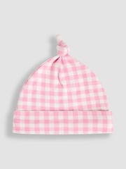 JoJo Maman Bébé Pink Gingham Baby Hat - Image 2 of 3