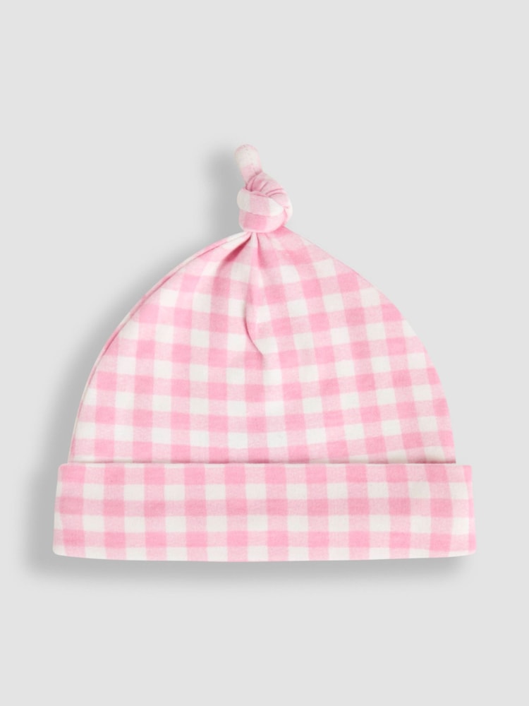 JoJo Maman Bébé Pink Gingham Baby Hat - Image 2 of 3
