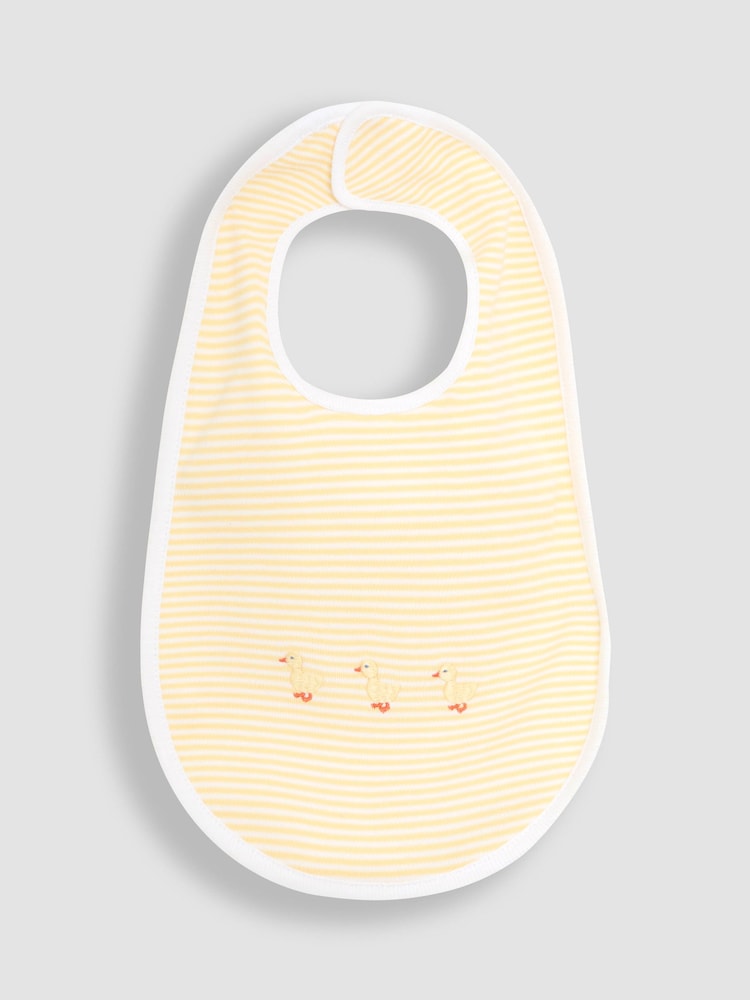 JoJo Maman Bébé Yellow Baby Embroidered Bib - Image 1 of 3