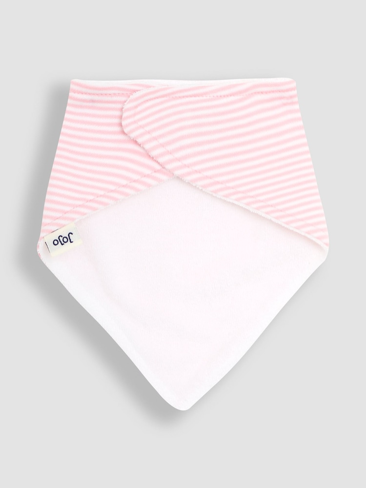 JoJo Maman Bébé Pink Dribble Bibs 3 Pack - Image 7 of 7
