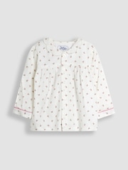 JoJo Maman Bébé Cream Rose Print Classic Woven Pyjamas - Image 2 of 6