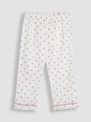 JoJo Maman Bébé Cream Rose Print Classic Woven Pyjamas - Image 5 of 6