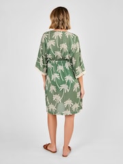 JoJo Maman Bébé Khaki Palm Tree Maternity Kaftan Dress - Image 3 of 5