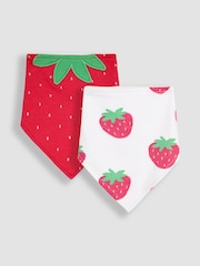 JoJo Maman Bébé Red Strawberry Dribble Bibs 2 Pack - Image 1 of 5