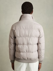 Reiss Grey Misty Faux-Fur Collar Puffer Jacket - Image 5 of 7