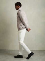 Reiss Grey Misty Faux-Fur Collar Puffer Jacket - Image 6 of 7