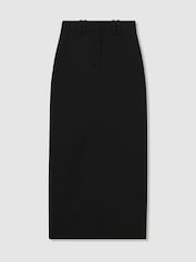Reiss Black Brittany Wool-Blend Tailored Pencil Skirt - Image 2 of 7