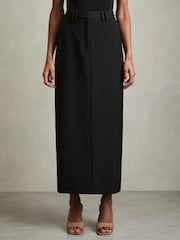 Reiss Black Brittany Wool-Blend Tailored Pencil Skirt - Image 4 of 7