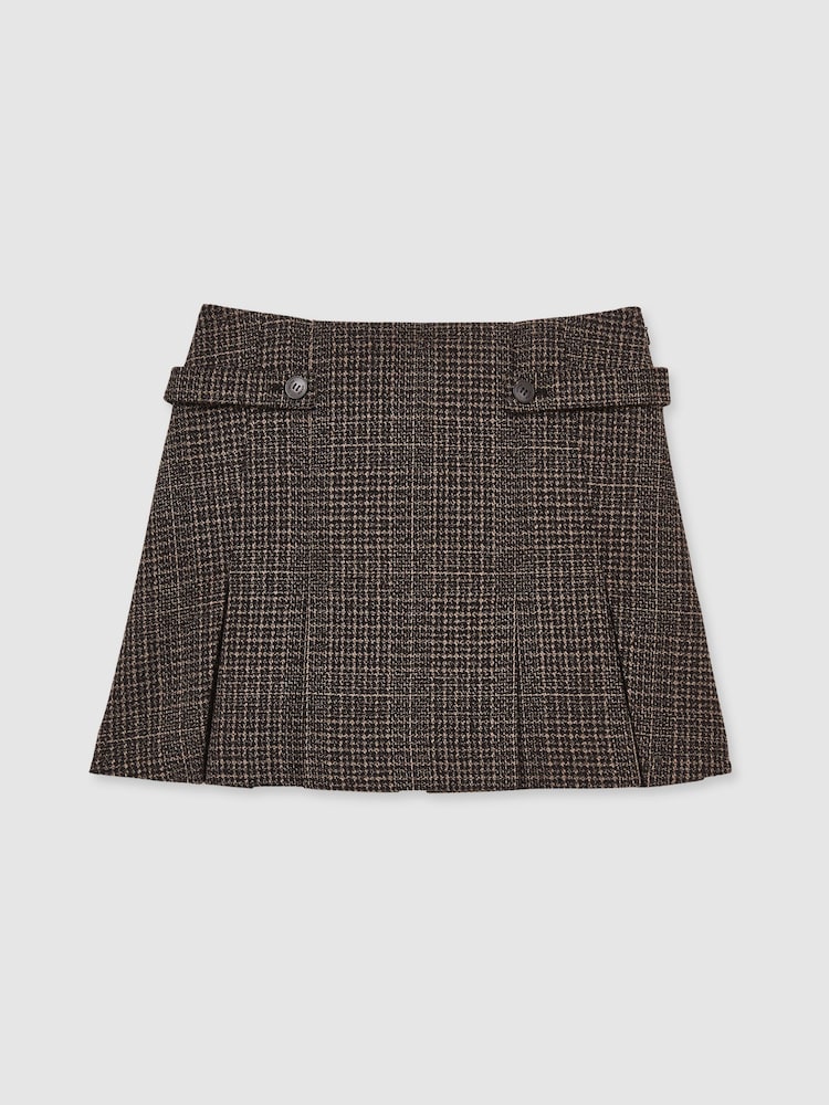 Reiss Elle Tweed Plissé Mini Jupes - Image 2 de 6