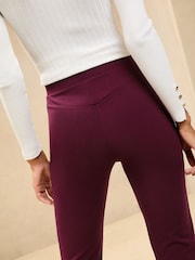 Lipsy Burgundy Red High Waisted Contour Bootleg Flared Trousers - Image 3 of 4