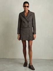 Reiss Vienna Double-Breasted Tweed Cropped Blazer - Image 1 of 9