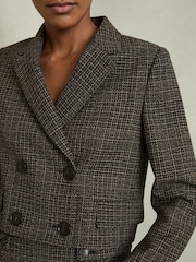 Reiss Vienna Double-Breasted Tweed Cropped Blazer - Image 4 of 9