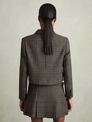 Reiss Vienna Double-Breasted Tweed Cropped Blazer - Image 7 of 9