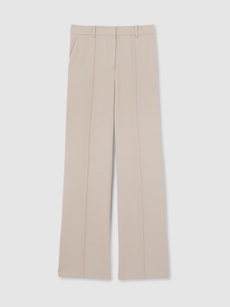 Reiss Neutral Brittany Straight-Leg Textured Wool-Blend Suit Trousers - Image 2 of 6 Reiss Neutral Brittany Straight-Leg Textured Wool-Blend Suit Trousers - Image 2 of 6