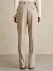 Reiss Neutral Brittany Straight-Leg Textured  Wool-Blend Suit Trousers - Image 5 of 6