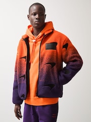 Reiss Papaya Orange/Purple Drift McLaren F1 Team Ombré Fleece Jacket Unisex Fit - Image 3 of 10