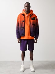 Reiss Papaya Orange/Purple Drift McLaren F1 Team Ombré Fleece Jacket Unisex Fit - Image 4 of 10