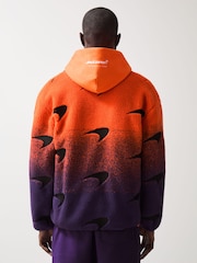 Reiss Papaya Orange/Purple Drift McLaren F1 Team Ombré Fleece Jacket Unisex Fit - Image 6 of 10