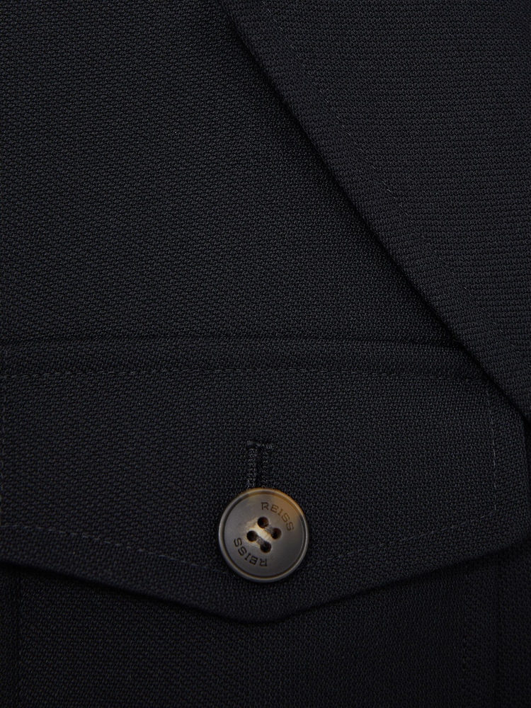 Reiss Navy Madison Wool-Blend Single-Breasted Coat - Image 6 of 6