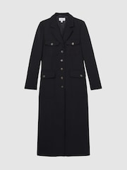 Reiss Navy Madison Petite Wool-Blend Single-Breasted Coat - Image 2 of 7