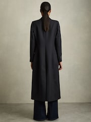Reiss Navy Madison Petite Wool-Blend Single-Breasted Coat - Image 5 of 7