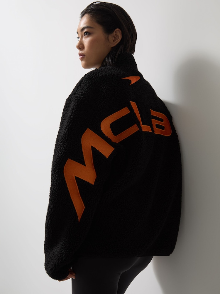 Noir - Reiss Snoop McLaren F1 Team Embroidered Fleece Jacket Unisex Fit - Image 3 of 10