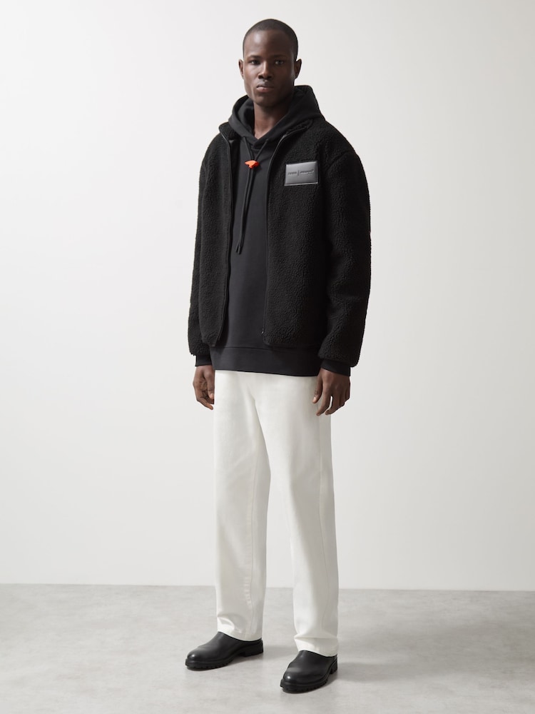Noir - Reiss Snoop McLaren F1 Team Embroidered Fleece Jacket Unisex Fit - Image 5 of 10