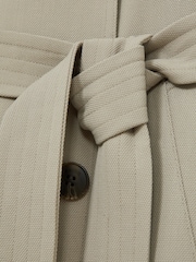 Reiss Neutral Maddox Wool-Blend Double-Breasted Trench Coat - Image 6 of 6