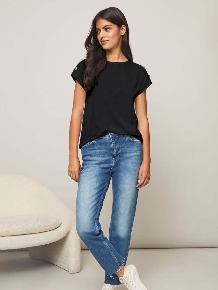 Lipsy Black Round Neck T-Shirt - Image 2 of 5
