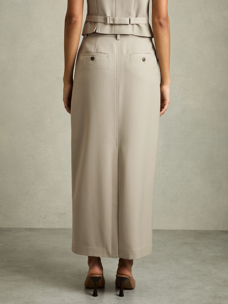 Neutral - Reiss Brittany Wool-Blend Tailored Pencil Skirt - Image 4 of 6