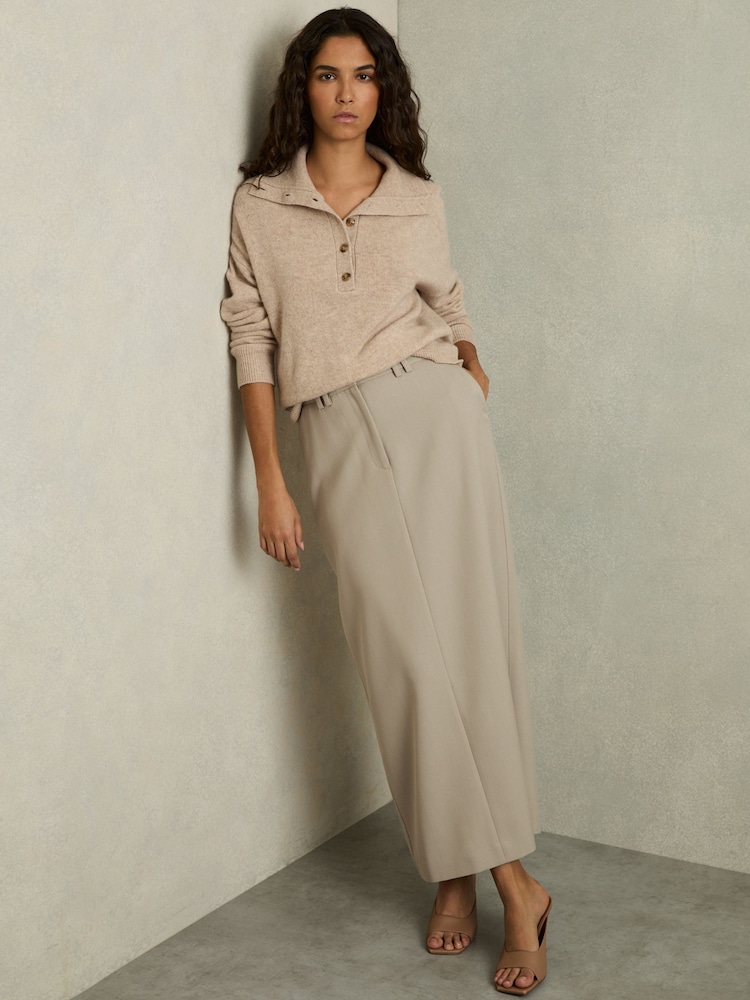 Neutral - Reiss Brittany Wool-Blend Tailored Pencil Skirt - Image 5 of 6