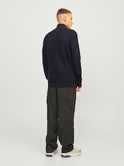 JACK & JONES Blue Knitted Zip-Up Cardigan - Image 2 of 5