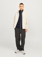 JACK & JONES Blue Knitted Zip-Up Cardigan - Image 3 of 5