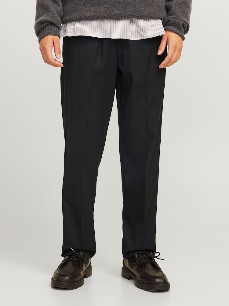 JACK & JONES Black Drawstring Relaxed Fit Trousers - Image 1 of 7