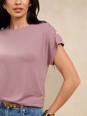 Lipsy Blush Pink Round Neck T-Shirt - Image 3 of 4