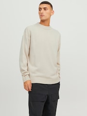 JACK & JONES Natural Ribbed Turtle Neck Knitted Jumper - Image 1 of 6