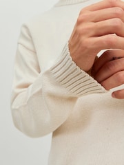 JACK & JONES Natural Ribbed Turtle Neck Knitted Jumper - Image 5 of 6