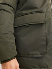 JACK & JONES Green Parka Coat With Faux Fur Jackets - Image 5 of 6
