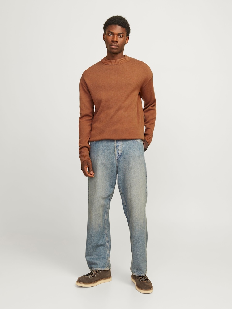 JACK & JONES Brown Ribbed Turtle Neck Knitted Jumper - Image 1 of 6 JACK & JONES Brown Ribbed Turtle Neck Knitted Jumper - Image 1 of 6