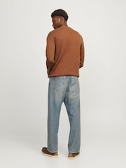 JACK & JONES Brown Ribbed Turtle Neck Knitted Jumper - Image 2 of 6