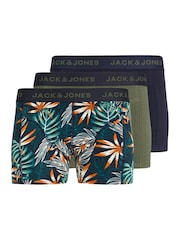 JACK & JONES Green Boxers 3 Pack - Image 1 of 9
