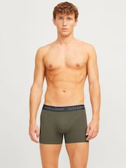 JACK & JONES Green Boxers 3 Pack - Image 5 of 9