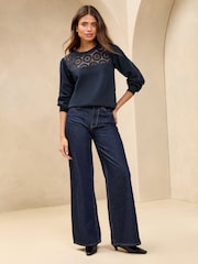 Lipsy Navy 1 Round Neck Sweatshirt - Image 3 of 4