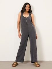FatFace Tara Charcoal Grey Dungarees - Image 1 of 6