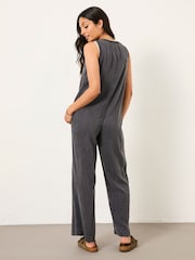 FatFace Tara Charcoal Grey Dungarees - Image 2 of 6