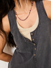 FatFace Tara Charcoal Grey Dungarees - Image 3 of 6