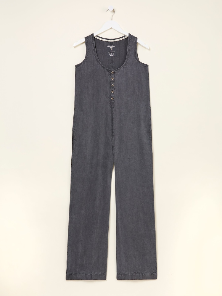 FatFace Tara Charcoal Grey Dungarees - Image 6 of 6