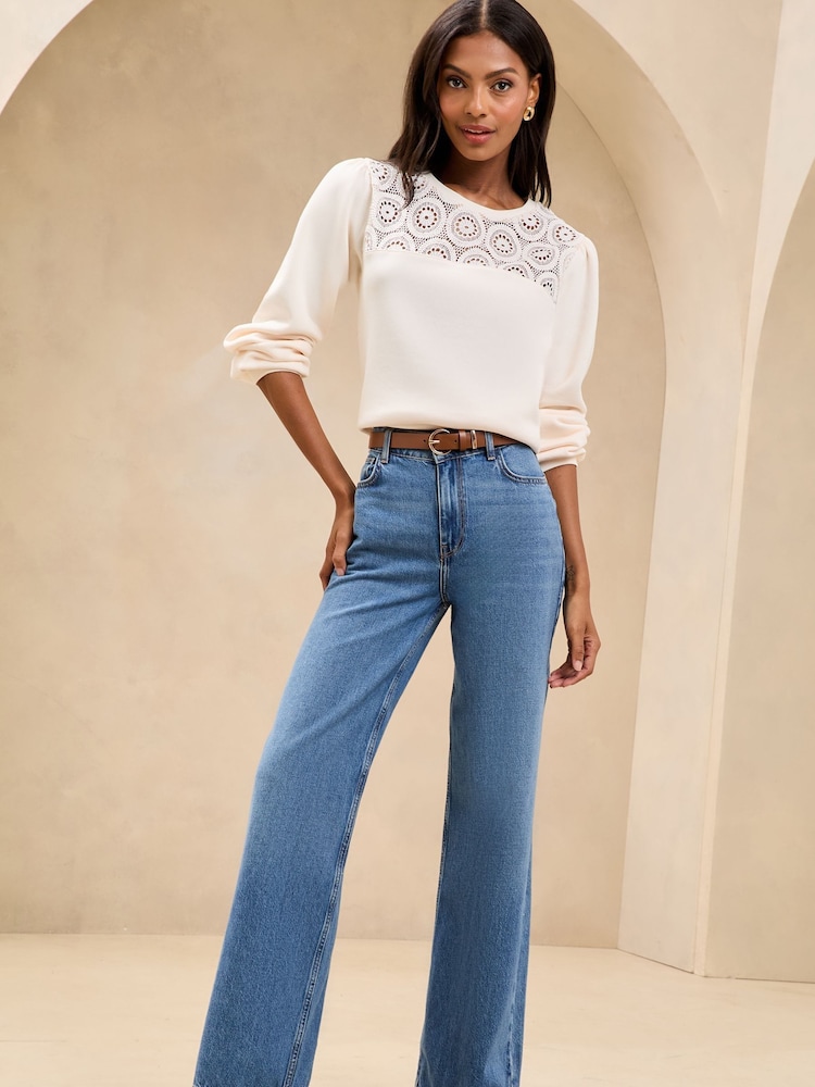 Lipsy Cream Round Neck Sweatshirt - Image 2 of 4