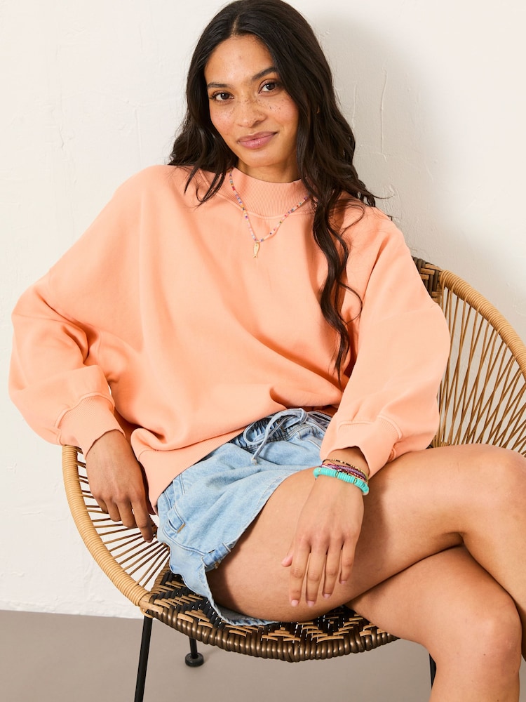 FatFace Lara Peach Pink Crew Sweatshirt - Image 3 of 5