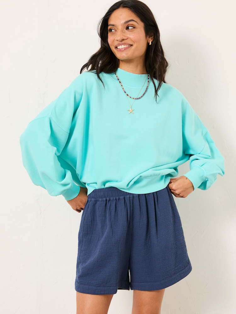 FatFace Lara Blue Crew Sweatshirt - Image 1 of 6